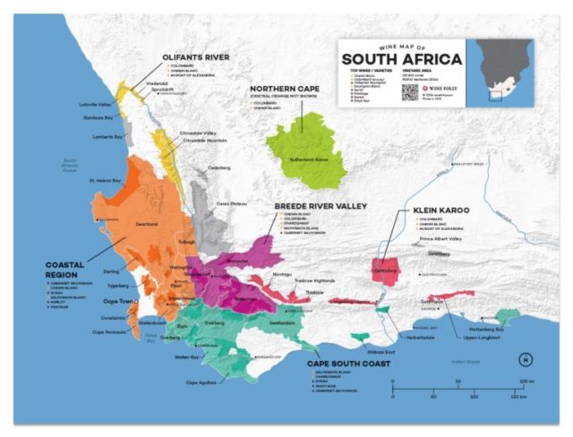 Mapa Viticultura África do Sul